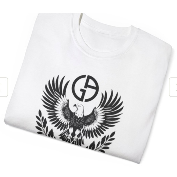Giorgio Armani "Eagle #002 Logo" Designer T-Shirt. White & Black - Picture 2 of 5